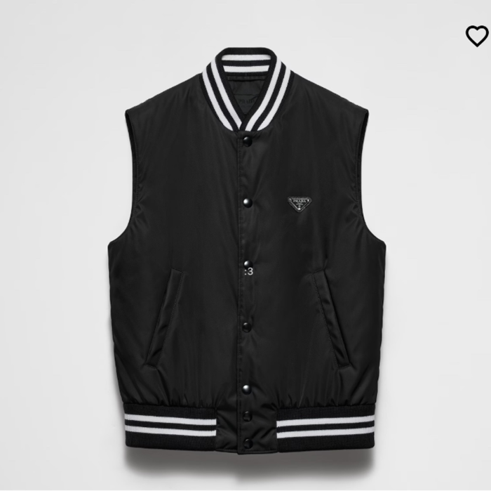 プラダメンズブラックリナイロンベストa02893
