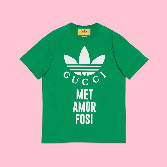 グッチユニセックスグリーンクルーネック半袖Tシャツu0026