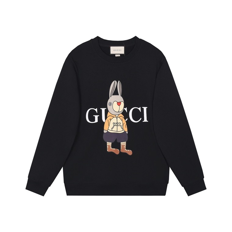 グッチユニセックスカジュアルブラックスウェットシャツu0028