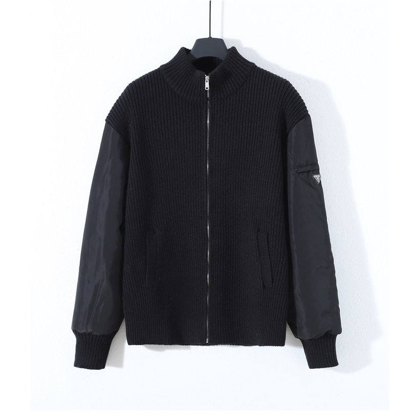 プラダメンズブラックフードジャケットa02895