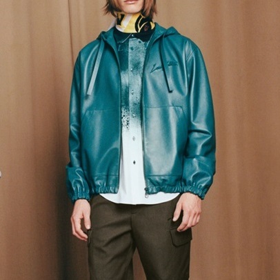 ルイヴィトンメンズブルーレザージャケットv0038