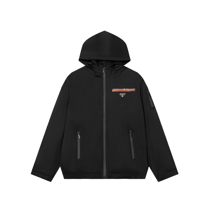 プラダメンズブラックフードジャケットr10