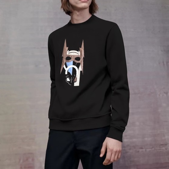 エルメスメンズモダンブラックスウェットシャツr0917