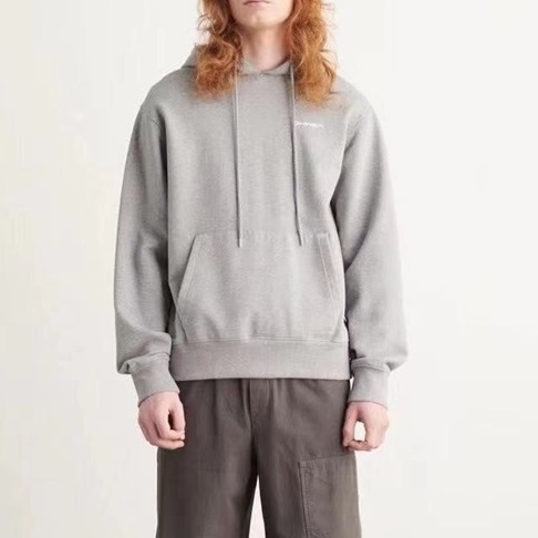 オフホワイトメンズカジュアルグレーフーディf0878