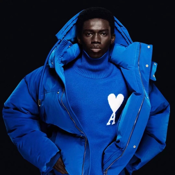 アミユニセックスダウンブルーパディングi0313