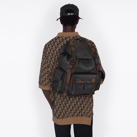 ディオールメンズブラックバックパックo02232