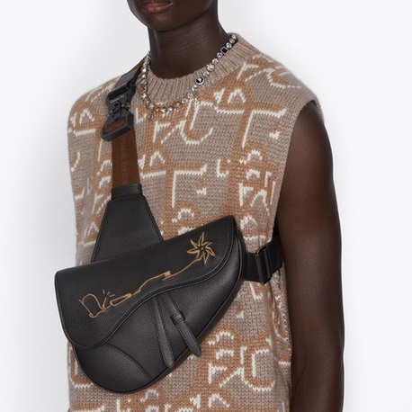 ディオールメンズブラックサドルバッグo02334