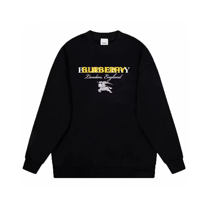 バーバリーメンズクルーネックブラックスウェットシャツr04612