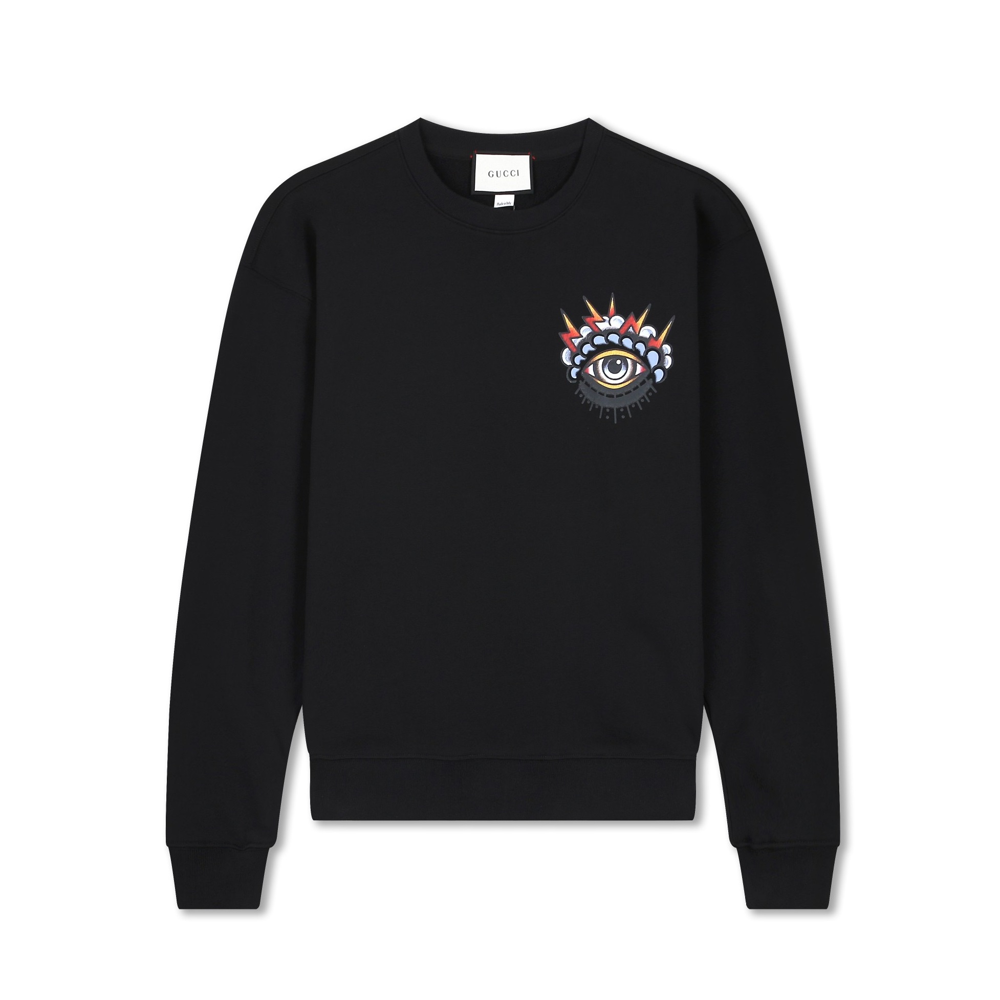 グッチメンズカジュアルブラックスウェットシャツu45