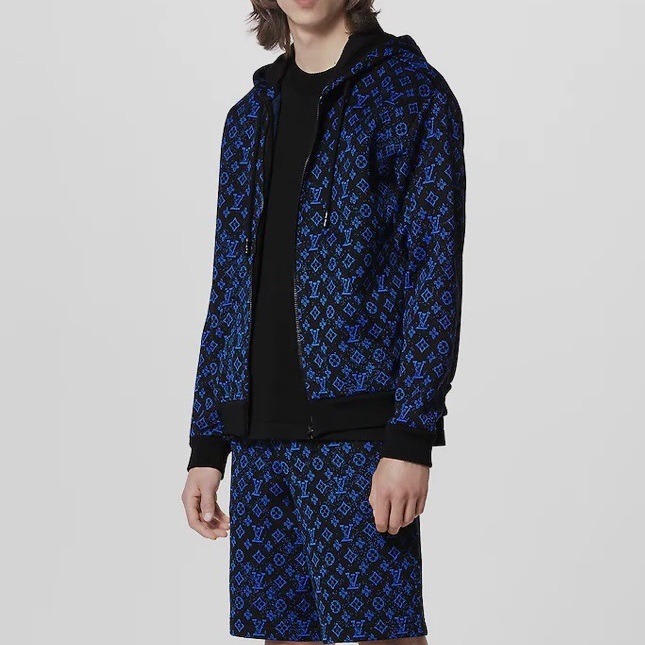 ルイヴィトンメンズベーシックブルーフーディv60