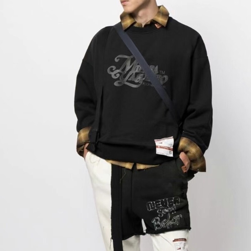 メゾンマルジェラメンズモダンブラックスウェットシャツi0109