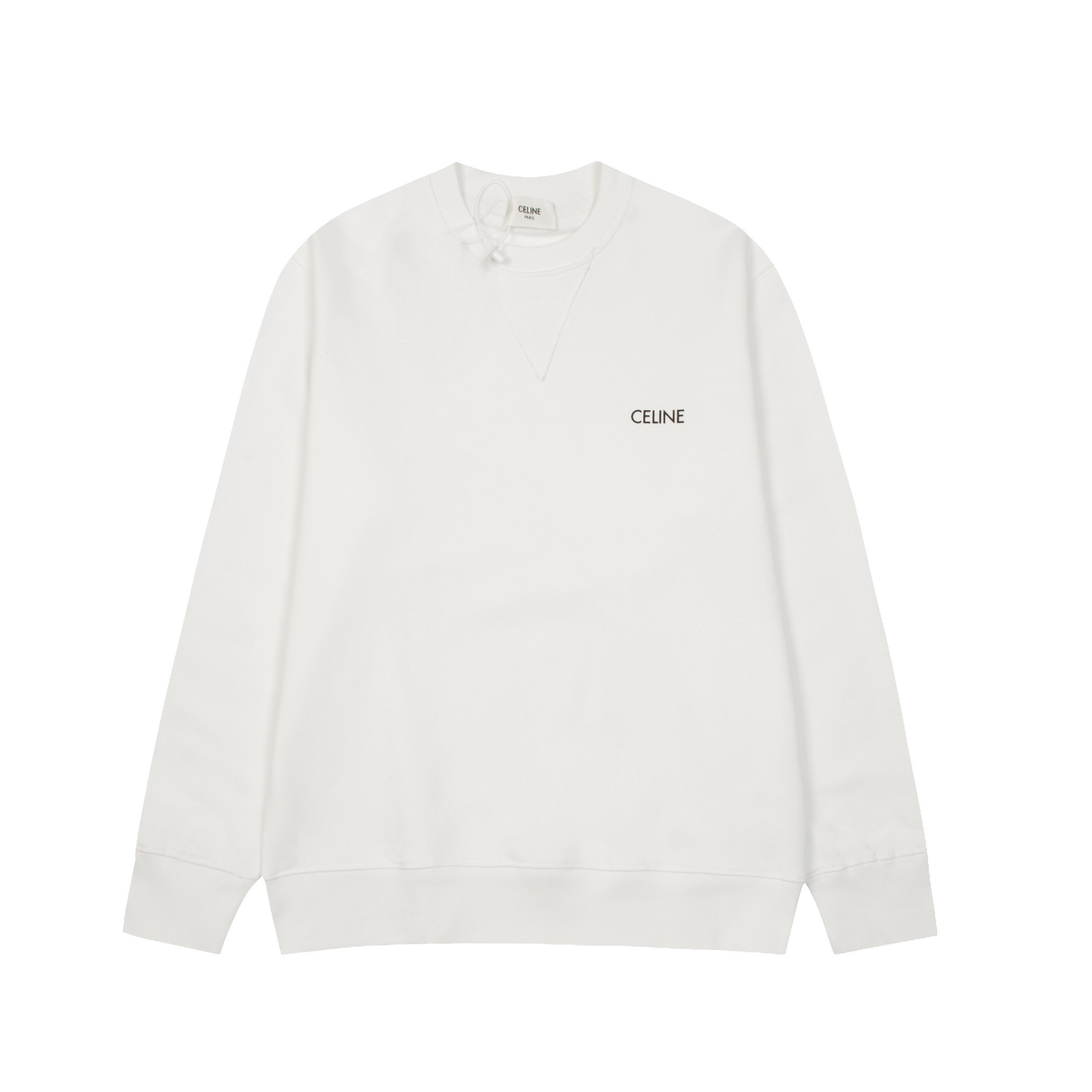 セリーヌメンズモダンホワイト長袖Tシャツl0529