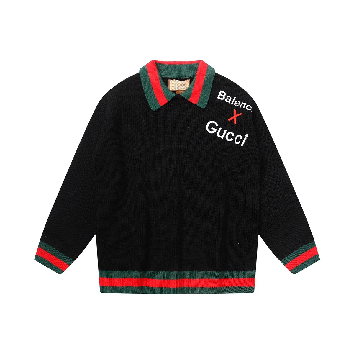 グッチメンズブラックポロニットu49