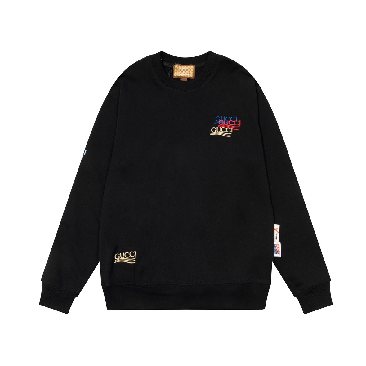 グッチメンズカジュアルブラックスウェットシャツu53