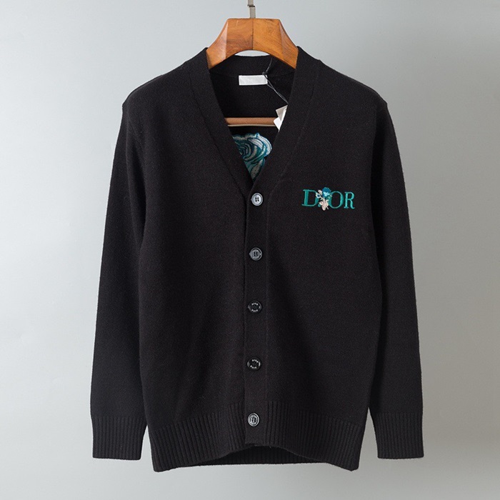 ディオールメンズブラックネックカーディガンi15