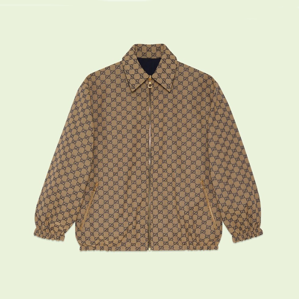 グッチメンズカジュアルキャメル両面ジャケットu60