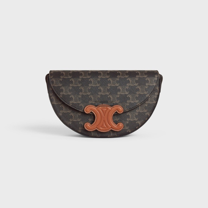 セリーヌレディーストリオンフブラウンクロスバッグl0532