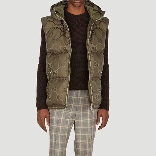 グッチメンズブラックダウンベストu61