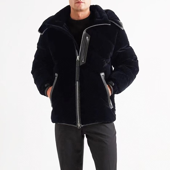 トムフォードメンズネイビーダウンパディングf34