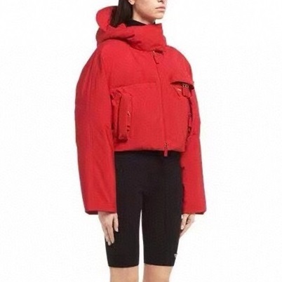 プラダレディースダウンレッドパディングr28