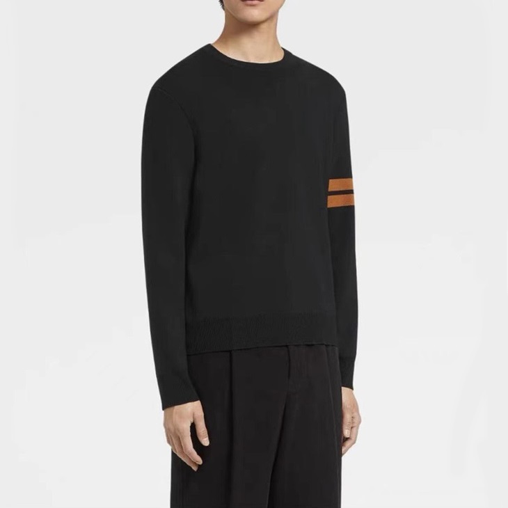 エルメネジルドゼニアメンズブラックニットg0438