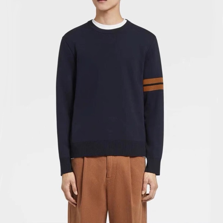 エルメネジルドゼニアメンズネイビーニットg0439