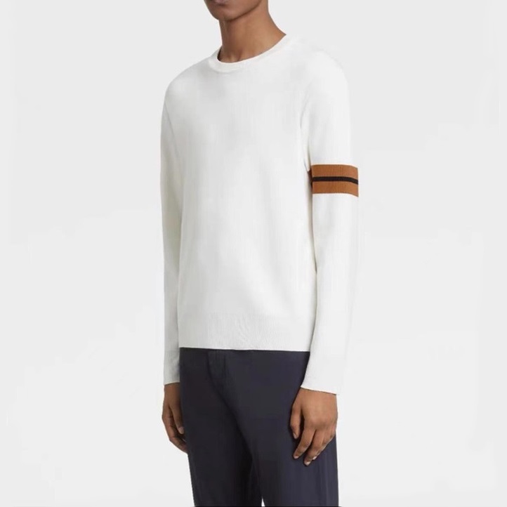 エルメネジルドゼニアメンズホワイトニットg0440