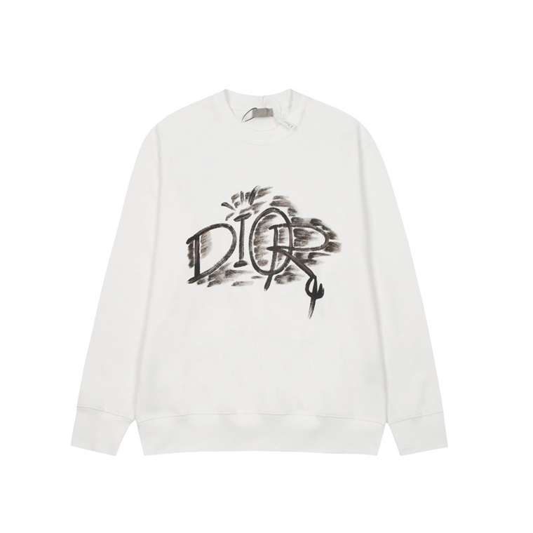 ディオールメンズクラシックホワイトスウェットシャツi31