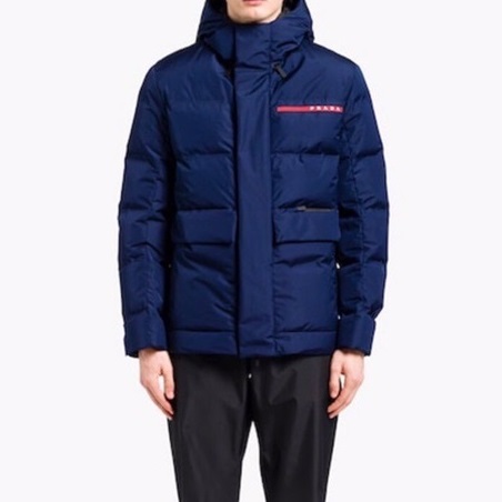 プラダメンズグースダウンブルーパディングr29