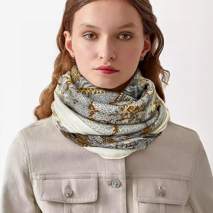 エルメスレディースベージュマフラーr919