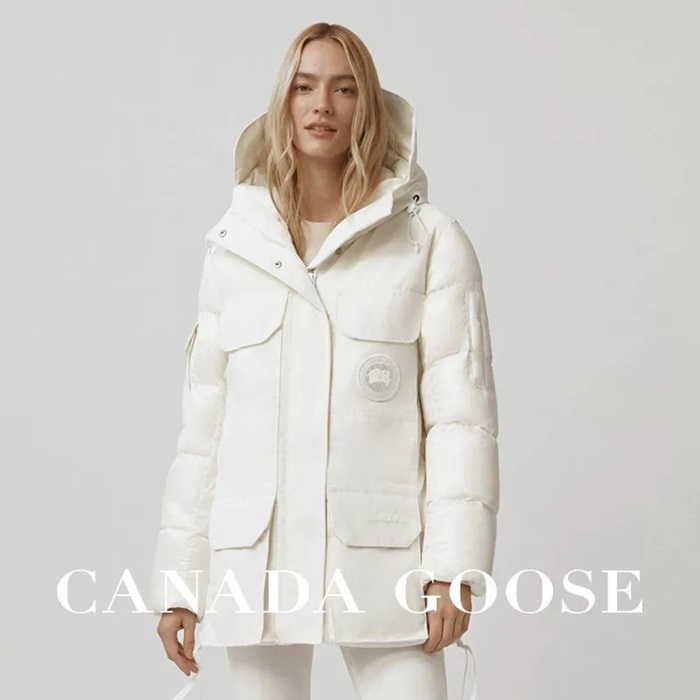 カナダグースユニセックスホワイトダックダウンジャケットn405