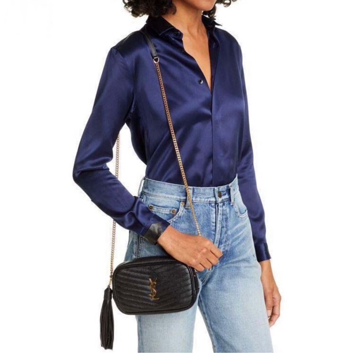 サンローランレディースブラックショルダーバッグl152