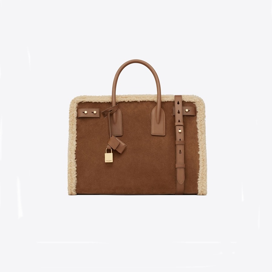 サンローランレディースブラウンクロスバッグl161