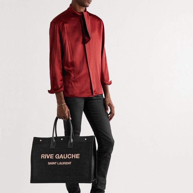 サンローランユニセックスブラックトートバッグl173