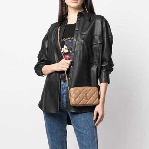 サンローランレディースベージュサドルバッグl190