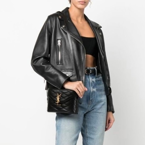 サンローランレディースブラックショルダーバッグl208