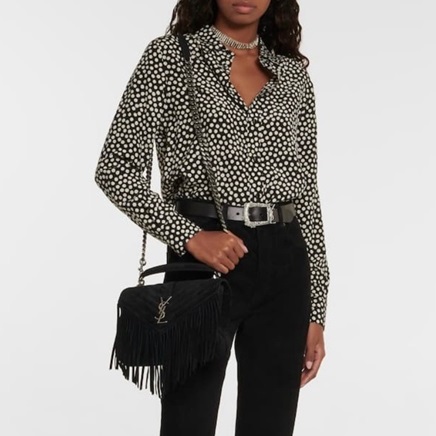 サンローランレディースブラックショルダーバッグl216