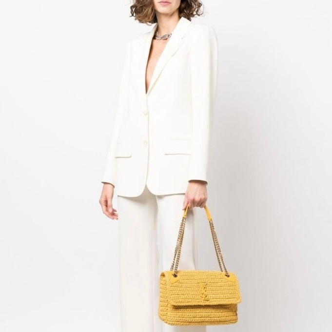 サンローランレディースイエローショルダーバッグl225