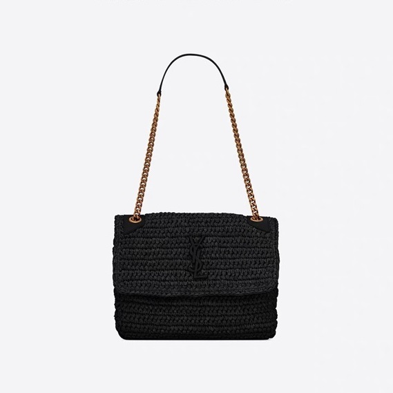 サンローランレディースブラックショルダーバッグl229