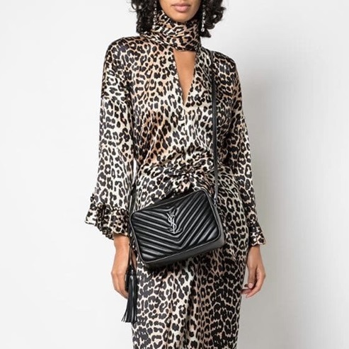 サンローランレディースブラッククロスバッグl246