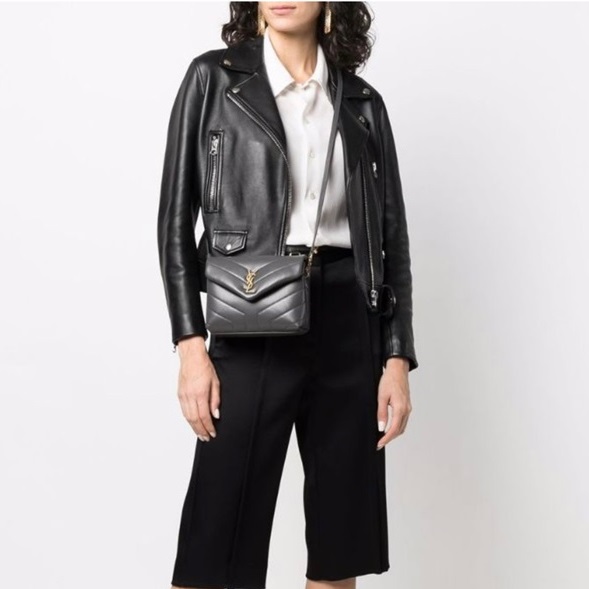 サンローランレディースグレークロスバッグl272