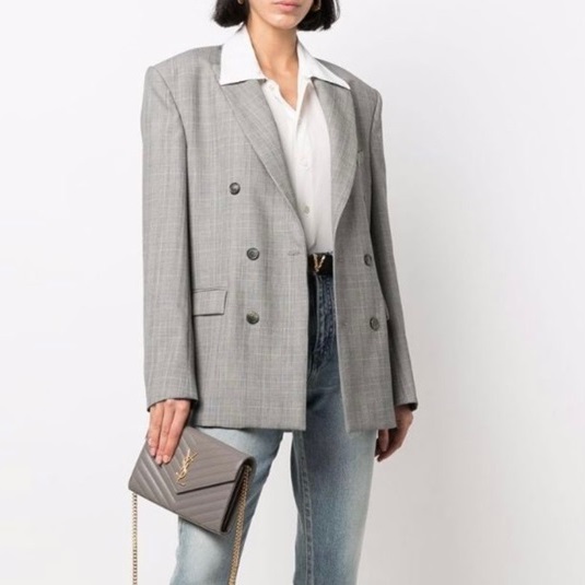 サンローランレディースグレークロスバッグl276