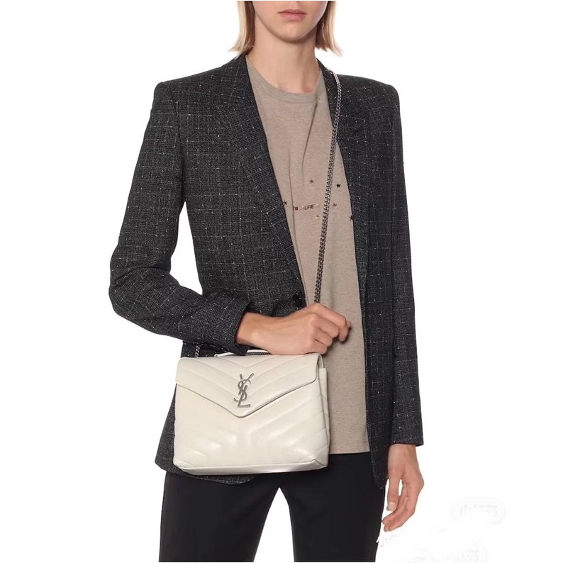 サンローランレディースホワイトクロスバッグl281