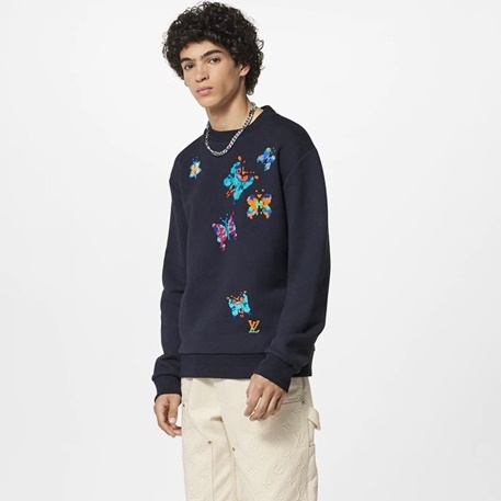 ルイヴィトンメンズモダンネイビースウェットシャツv178