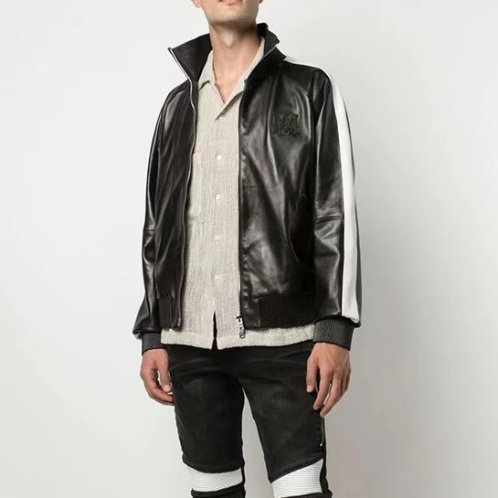 アミリメンズカジュアルブラックレザージャケットr406