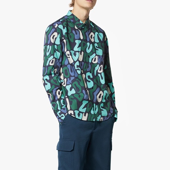 ルイヴィトンメンズブルーシャツv183