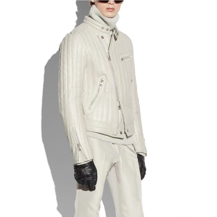 トムフォードメンズブラックレザージャケットf36