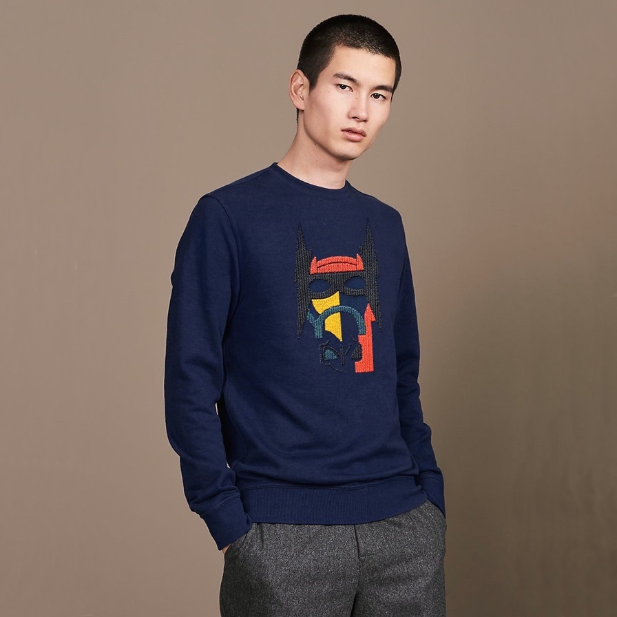 エルメスメンズモダンネイビースウェットシャツr0932