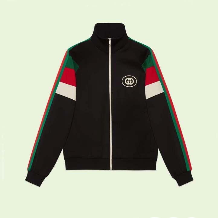 グッチメンズブラックジップアップスウェットシャツu78