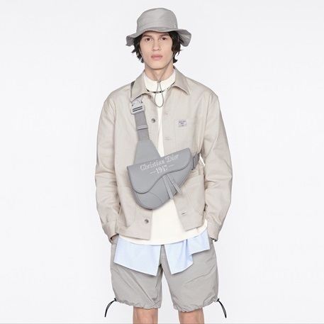 ディオールメンズグレーサドルバッグi64